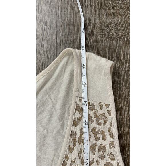 The Limited Women's Tank Top Sequined Leopard Beige Size XL Animal Print - Picture 7 of 8